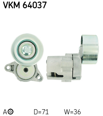 SKF VKM 64037 feszítőgörgő, hosszbordás szíj MAZDA