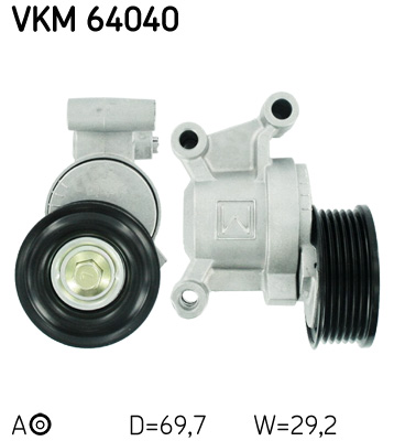 SKF VKM 64040 feszítőgörgő, hosszbordás szíj MAZDA