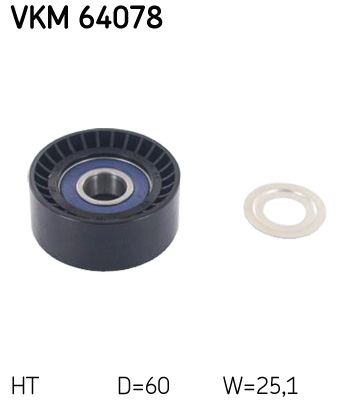 SKF VKM 64078 feszítőgörgő, hosszbordás szíj MAZDA