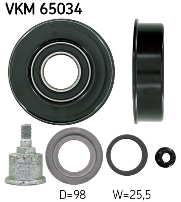 SKF VKM 65034 Szíjtárcsa/vezetőgörgő, hosszbordás szíj HYUNDAI KIA