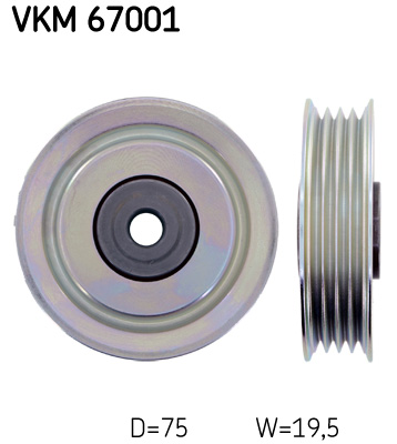 SKF VKM 67001 Szíjtárcsa/vezetőgörgő, hosszbordás szíj DAIHATSU TOYOTA