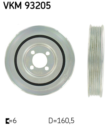 SKF VKM 93205 Szíjtárcsa, főtengely ALFA ROMEO CHRYSLER CITROËN FIAT FORD LANCIA OPEL PEUGEOT SUZUKI VAUXHALL
