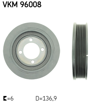 SKF VKM 96008 Szíjtárcsa, főtengely CHEVROLET DAEWOO