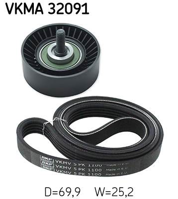 SKF VKMA 32091 hosszbordás szíj készlet CITROËN FIAT PEUGEOT