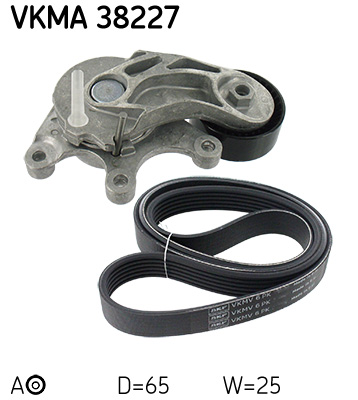 SKF VKMA 38227 hosszbordás szíj készlet BMW