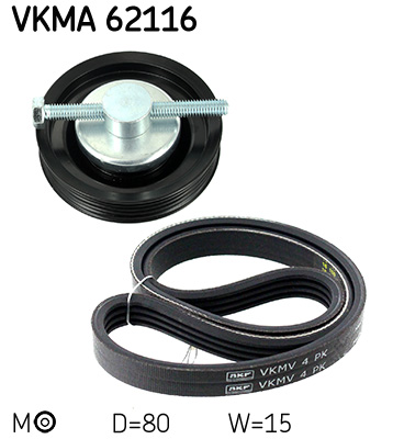 SKF VKMA 62116 hosszbordás szíj készlet NISSAN