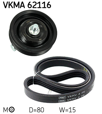 SKF VKMA 62116 hosszbordás szíj készlet NISSAN