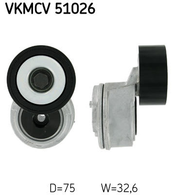SKF VKMCV 51026 feszítőgörgő, hosszbordás szíj MERCEDES-BENZ