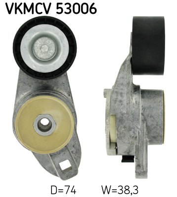 SKF VKMCV 53006 feszítőgörgő, hosszbordás szíj FENDT RENAULT TRUCKS VOLVO