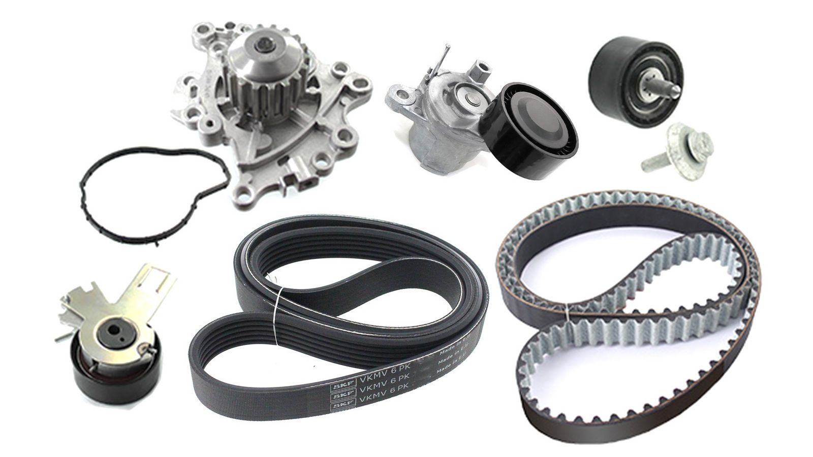 SKF VKMC 13001 Water pump + timing / V-ribbed belt set for CITROËN DS OPEL PEUGEOT TOYOTA VAUXHALL