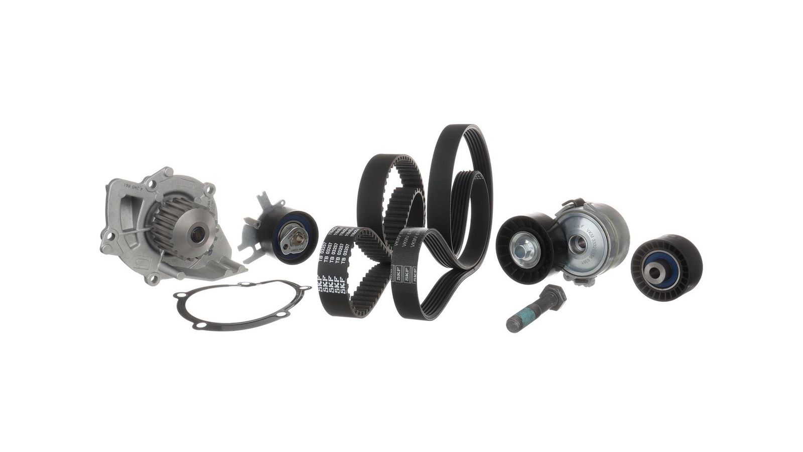 SKF VKMC 13008 Water pump + timing / V-ribbed belt set for CITROËN FIAT FORD LANCIA PEUGEOT VOLVO