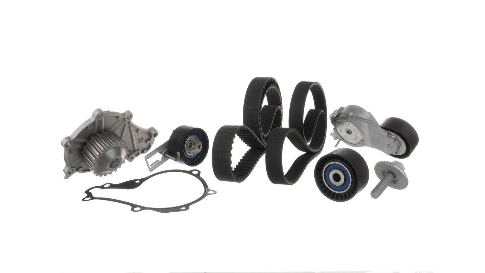 SKF VKMC 13011 Water pump + timing / V-ribbed belt set for CITROËN FORD PEUGEOT