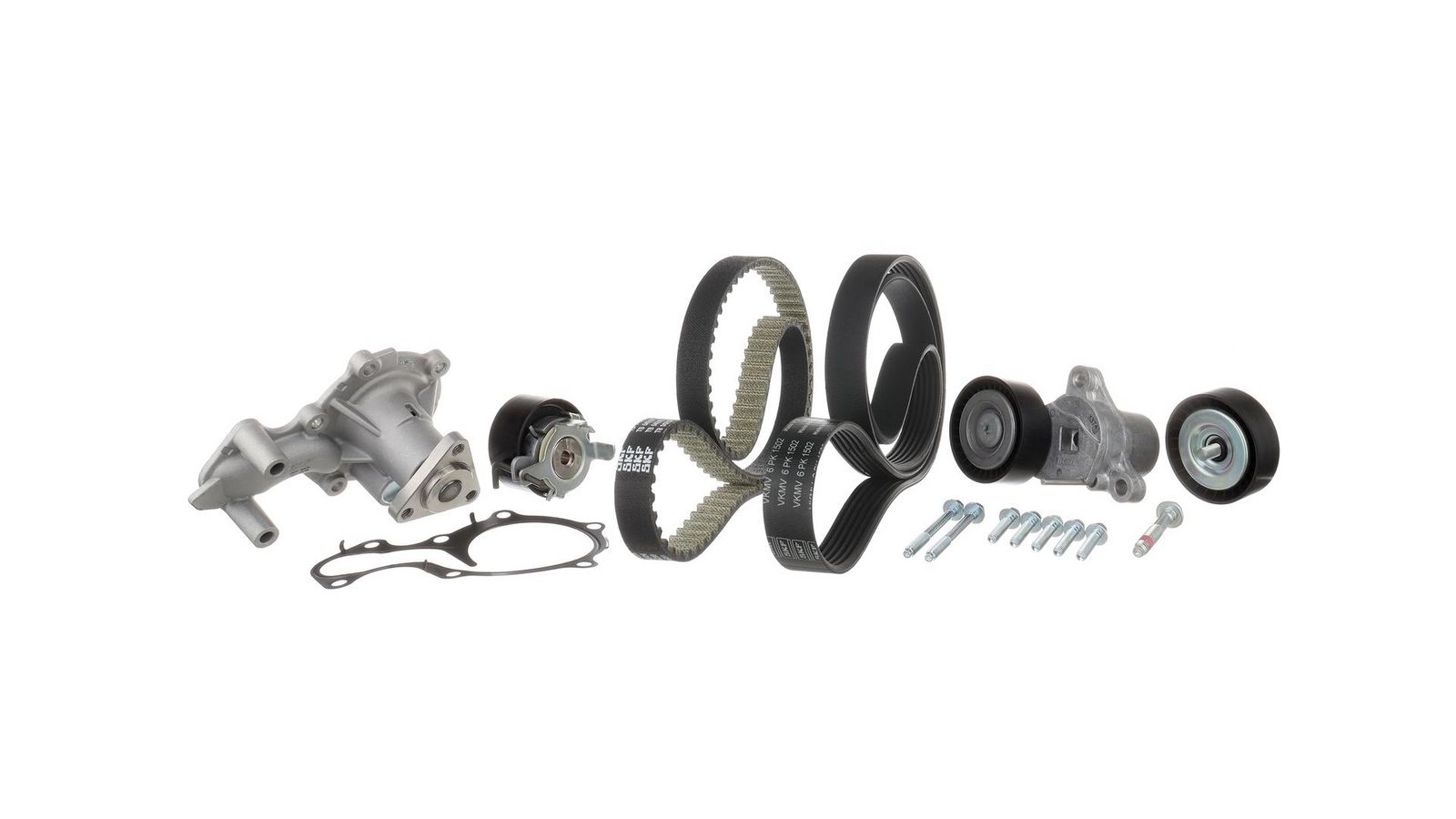 SKF VKMC 14002 Water pump + timing / V-ribbed belt set for FORD