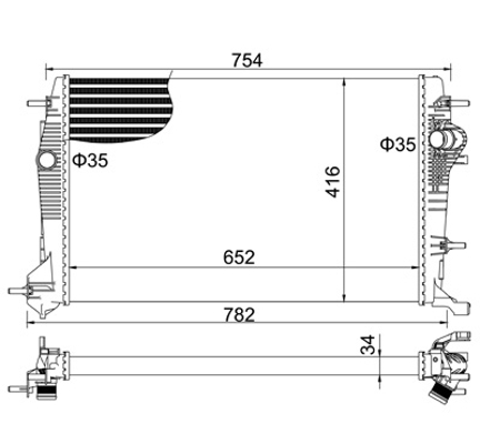 HART 620 208 Radiator, engine cooling