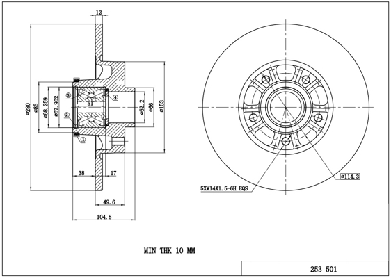 HART 253 501 Brzdový kotouč