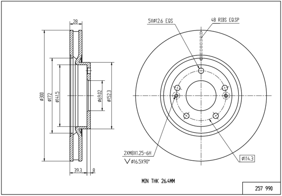 HART 257 990 Brzdový kotouč