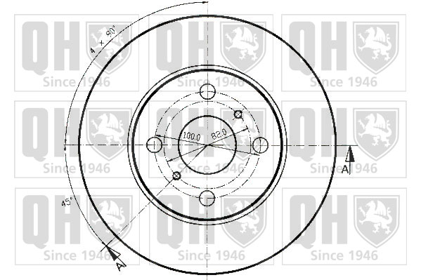 QUINTON HAZELL BDC3558 Δισκόπλακα for TOYOTA