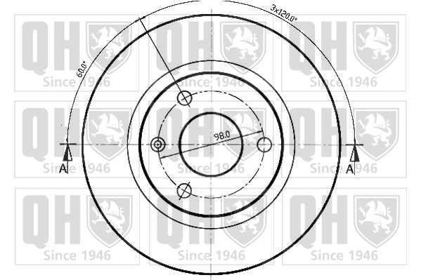 QUINTON HAZELL BDC3647 Δισκόπλακα for CITROËN