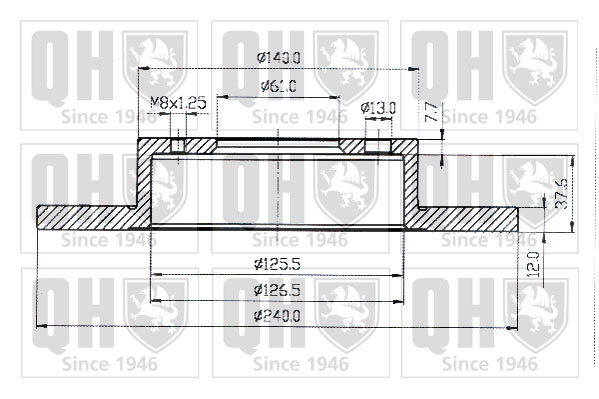 QUINTON HAZELL BDC3674 Δισκόπλακα for NISSAN
