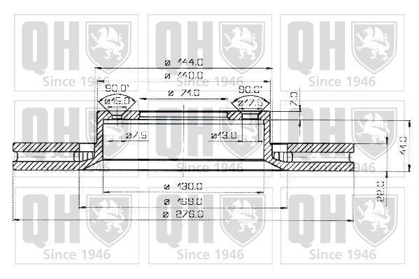 QUINTON HAZELL BDC3724 Δισκόπλακα for CITROËN PEUGEOT