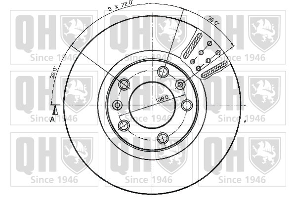 QUINTON HAZELL BDC3724 Δισκόπλακα for CITROËN PEUGEOT