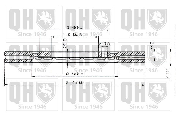 QUINTON HAZELL BDC3747 Δισκόπλακα for MAZDA
