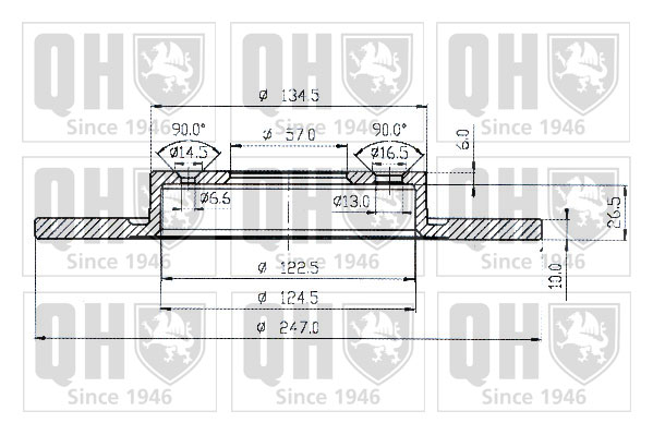 QUINTON HAZELL BDC3944 Δισκόπλακα for CITROËN