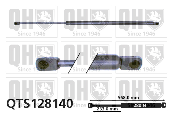 QUINTON HAZELL QTS128140 Gas Spring, boot/cargo area for FIAT