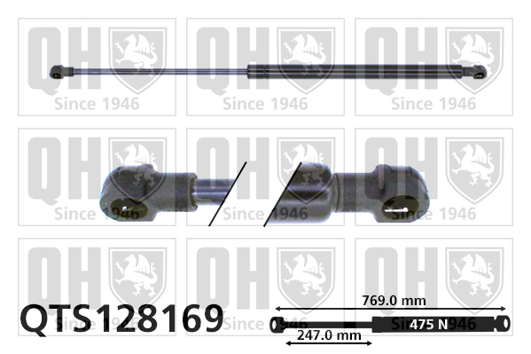 QUINTON HAZELL QTS128169 Gas Spring, boot/cargo area for NISSAN
