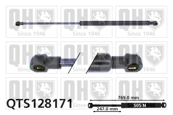 QUINTON HAZELL QTS128171 Gas Spring, boot/cargo area for NISSAN