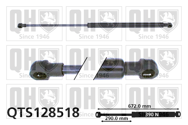 QUINTON HAZELL QTS128518 Gas Spring, boot/cargo area for CITROËN