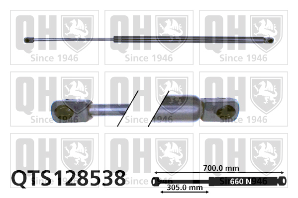 QUINTON HAZELL QTS128538 Gas Spring, boot/cargo area for CITROËN PEUGEOT