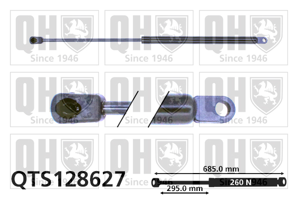 QUINTON HAZELL QTS128627 Gas Spring, bonnet for AUDI