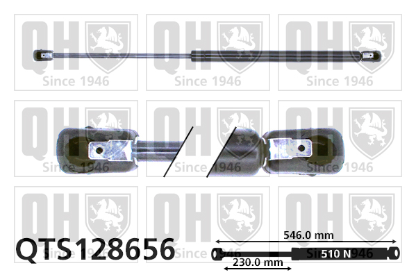 QUINTON HAZELL QTS128656 Gas Spring, boot/cargo area for PEUGEOT