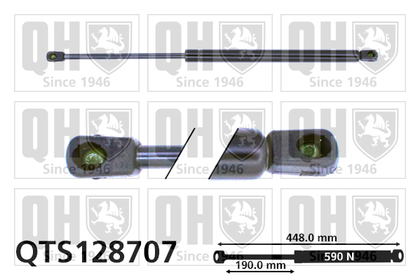QUINTON HAZELL QTS128707 Gas Spring, boot/cargo area for PEUGEOT