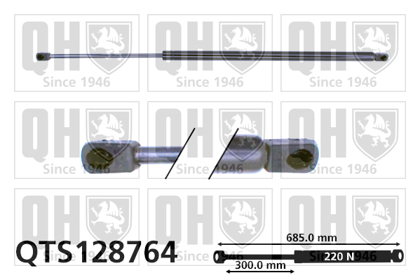 QUINTON HAZELL QTS128764 Gas Spring, bonnet for PEUGEOT