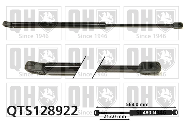 QUINTON HAZELL QTS128922 Gas Spring, boot/cargo area for MAZDA
