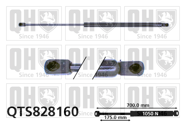 QUINTON HAZELL QTS828160 Gas Spring, boot/cargo area for CITROËN FIAT PEUGEOT