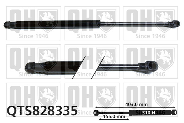 QUINTON HAZELL QTS828335 Gas Spring, boot/cargo area for SKODA
