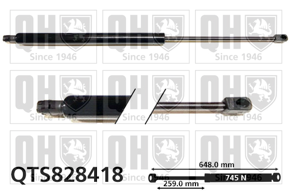 QUINTON HAZELL QTS828418 Gas Spring, boot/cargo area for FORD