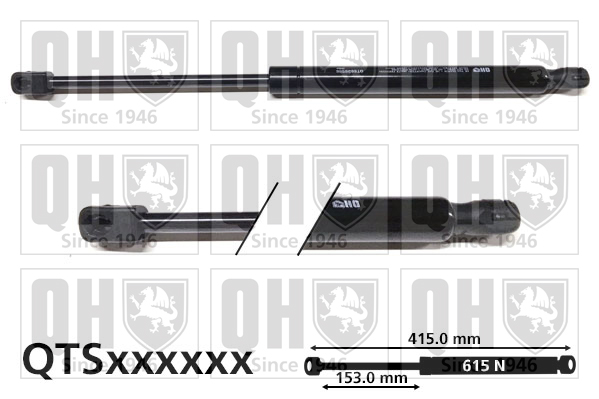 QUINTON HAZELL QTS828556 Gas Spring, boot/cargo area for OPEL VAUXHALL