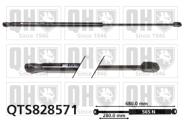 QUINTON HAZELL QTS828571 Gas Spring, boot/cargo area for FORD