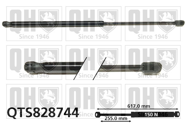 QUINTON HAZELL QTS828744 Αμορτ. αερίου, πτυσσ. οροφή for RENAULT