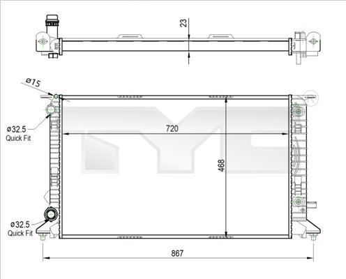 TYC 702-0037-R Radiator,...