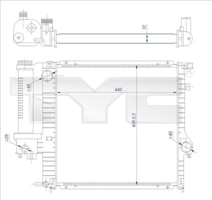 TYC 703-0009-R Radiator,...