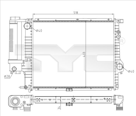 TYC 703-0010-R Radiator,...
