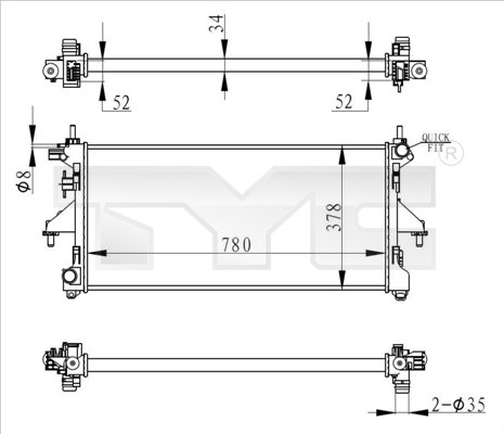 TYC 709-0020-R Radiator,...