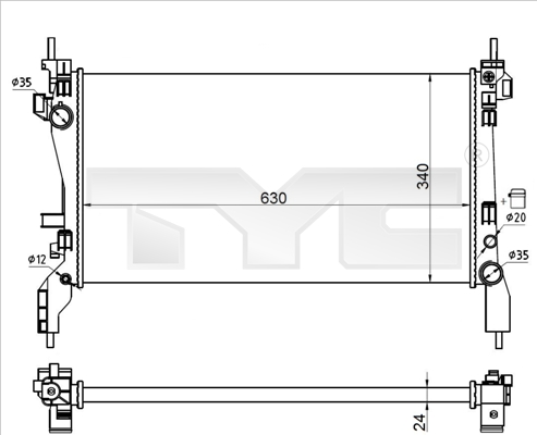 TYC 709-0021-R Radiator,...