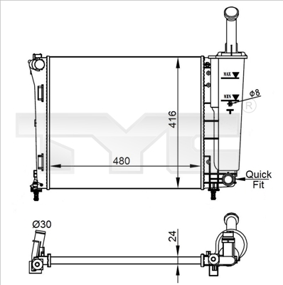 TYC 709-0022-R Radiator,...