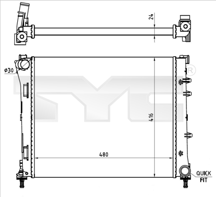 TYC 709-0023-R Radiator,...